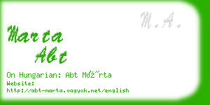 marta abt business card